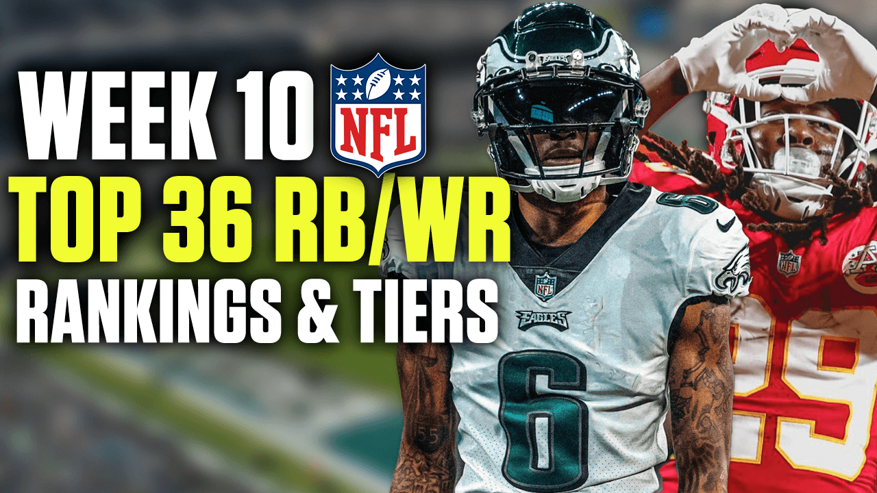 Top 36 Week 10 Running Back and Wide Receiver Rankings & Tiers